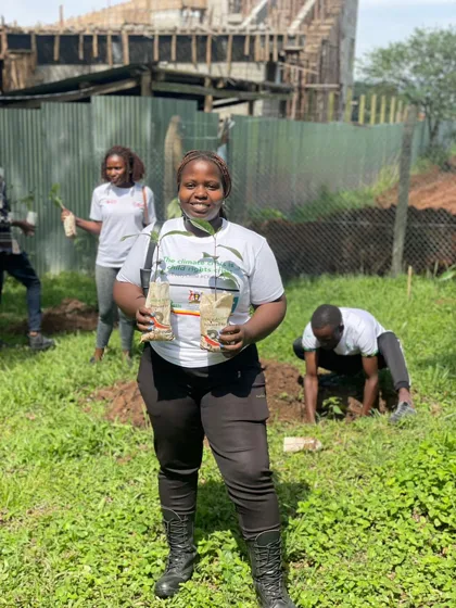 Community tree planting participant