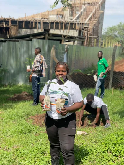 Community tree planting participant