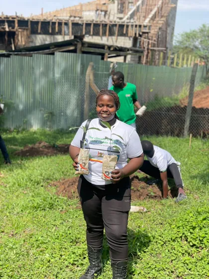 Community tree planting participant