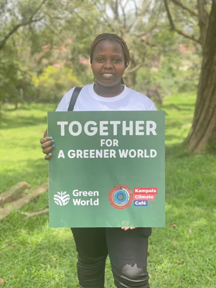 Together for a greener world sign